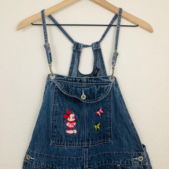 [Disney] VTG Mickey Girl Denim Short Overalls - Picture 3 of 7